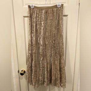Karen Kane olive green and beige vintage maxi skirt